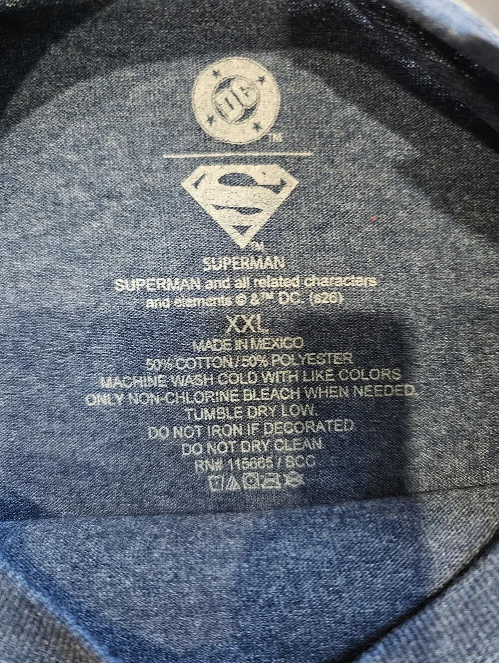 Superman Men's Blue Graphic Tee, Size XXL, New